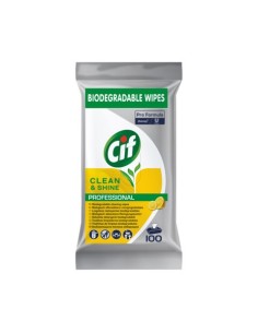 Salviette multisuperfici igienizzanti biodegradabili Cif Pro Formula Clean & Shine - conf. 100 pz - 9293449