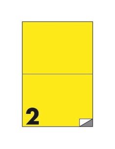 Etichette fluo permanenti Markin Copiatabu 210x148 mm in foglio A4 - 2 et./foglio giallo - conf. 100 fogli