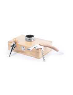 Set vino Nitol in legno di bambù con 3 accessori 6099