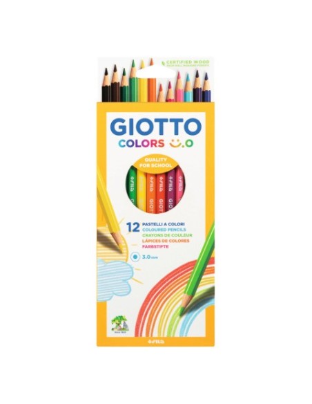 Matite colorate Giotto Colors Smile 3 mm in conf. da 12 colori assortiti - F278300