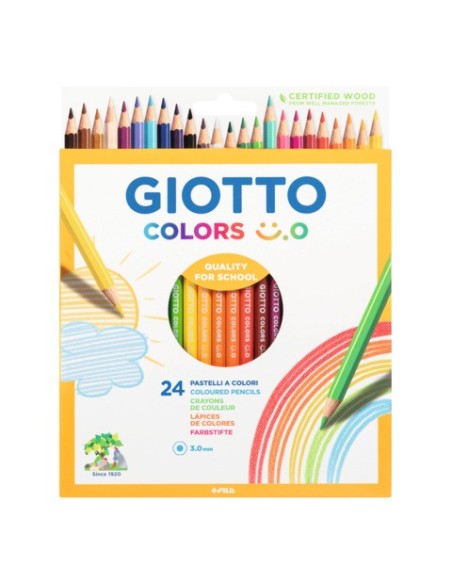 Matite colorate Giotto Colors Smile 3 mm in conf. da 24 colori assortiti - F278400