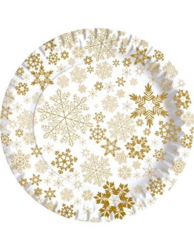 Piatti piani in fibra vergine Dopla Gold Ice - Ø 230 mm - conf. 10 pz - 11818