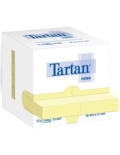 Foglietti riposizionabili Tartan™ Notes 51x38 mm giallo - conf. 12 blocchetti da 100 ff - 5138Y