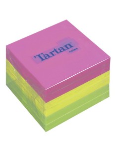 Foglietti riposizionabili Tartan™ Notes 76x76 mm colori assortiti neon - conf. 6 blocchetti da 100 ff - 654 N