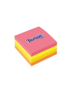 Foglietti riposizionabili Tartan™ Notes 76x76 mm colori assortiti neon - cubo da 400 ff - 7676 N CUBO