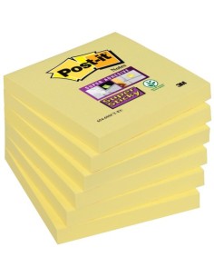 Foglietti riposizionabili Post-it® Super Sticky 76x76 mm - giallo Canary - conf. 6 blocchetti da 90 ff - 654-6SS-CY