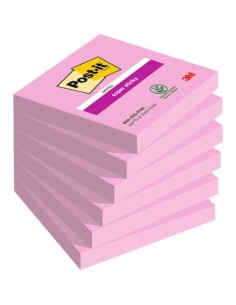 Foglietti riposizionabili Post-it® Super Sticky 76x76 mm - rosa tropicale - conf. 6 blocchetti da 90 ff 654-6SS-PNK