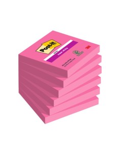 Foglietti riposizionabili Post-it® Super Sticky 76x76 mm - rosa power - conf. 6 blocchetti da 90 ff 654-6SS-PPNK