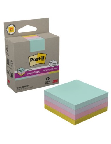 Foglietti riposizionabili Post-it® Super Sticky in carta riciclata 76x76 mm - giallo