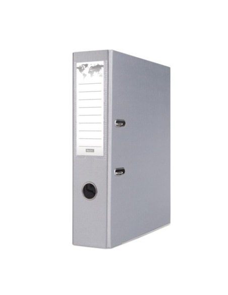 Registratore a leva senza custodia Binder BASIC-S in PP A4 - dorso 8 cm - grigio - 21024221-10