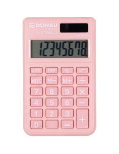 Calcolatrice tascabile Donau Tech con display a 8 cifre - 97x60x10 mm rosa K-DT2082-12