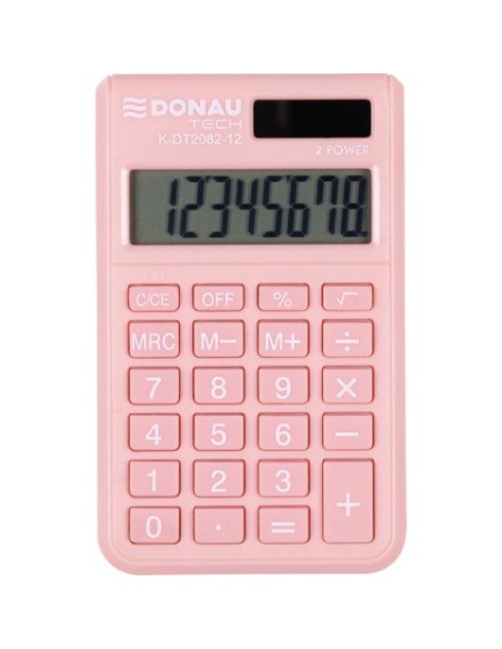 Calcolatrice tascabile Donau Tech con display a 8 cifre - 97x60x10 mm rosa K-DT2082-12