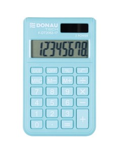 Calcolatrice tascabile Donau Tech con display a 8 cifre - 97x60x10 mm azzurro K-DT2082-17