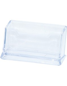 Portabiglietti da visita da tavolo Donau in PS 1 scomparto - 110x45x55 mm - trasparente - 7475001-99