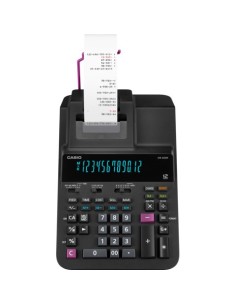 Calcolatrice scrivente Casio display 12 cifre - alimentatore incluso - nero DR-200R-BK-E-EC