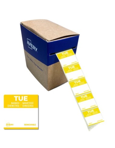 Etichette removibili per tracciabilità alimentare giornaliere Avery 25x25 mm - mar/giallo conf. 1000 pz DLSTUEREV-1000