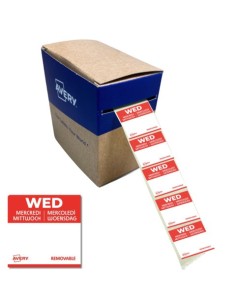 Etichette removibili per tracciabilità alimentare giornaliere Avery 25x25 mm - mer/rosso conf. 1.000 pz DLSWEDREV-1000