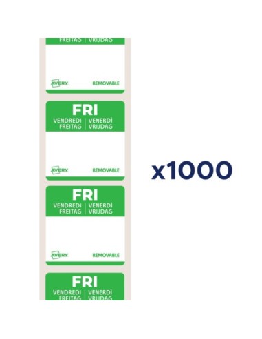 Etichette removibili per tracciabilità alimentare giornaliere Avery 25x25 mm - ven/verde conf. 1000 pz DLSFRIREV-1000