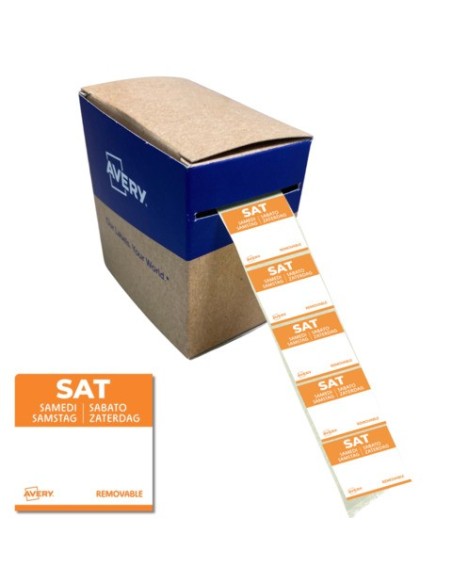 Etichette removibili per tracciabilità alimentare giornaliere Avery 25x25 mm - sab/arancio conf. 1000 pz DLSSATREV-1000