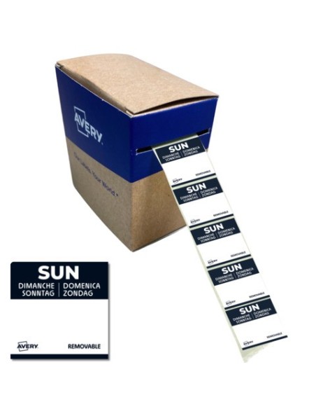 Etichette removibili per tracciabilità alimentare giornaliere Avery 25x25 mm - dom/nero conf. 1.000 pz DLSSUNREV-1000