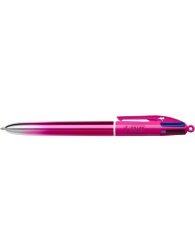Penna a sfera a scatto BIC 4 Colours Smooth Gradient fucsia 1 mm - conf. 12 pz - 303084