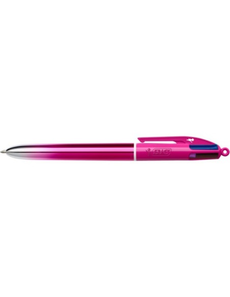 Penna a sfera a scatto BIC 4 Colours Smooth Gradient fucsia 1 mm - conf. 12 pz - 303084