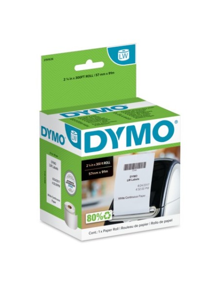 Rotolo etichette DYMO® Label Writer in carta continua per ricevute e contabilità - bianco - 57 mm x 91 m