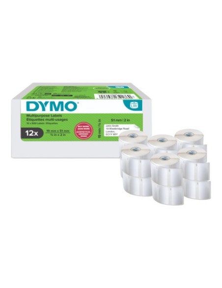 Rotoli 500 etichette DYMO® Label Writer multiuso 19x51 mm - bianco - VALUE PACK 12 rotoli - 2234186