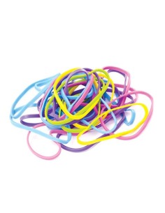 Elastici in gomma e lattice Nikoffice in busta da 45 g colori fluo e misure assortite - 18NIK059
