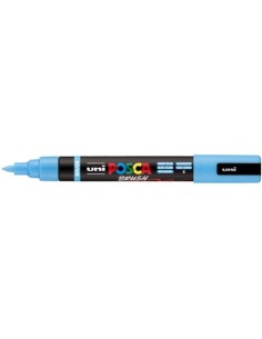 Marcatore a tempera Uni Posca con punta a pennello semi-flessibile 1-4 mm azzurro - M PC5BR AZ