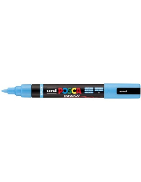 Marcatore a tempera Uni Posca con punta a pennello semi-flessibile 1-4 mm azzurro - M PC5BR AZ