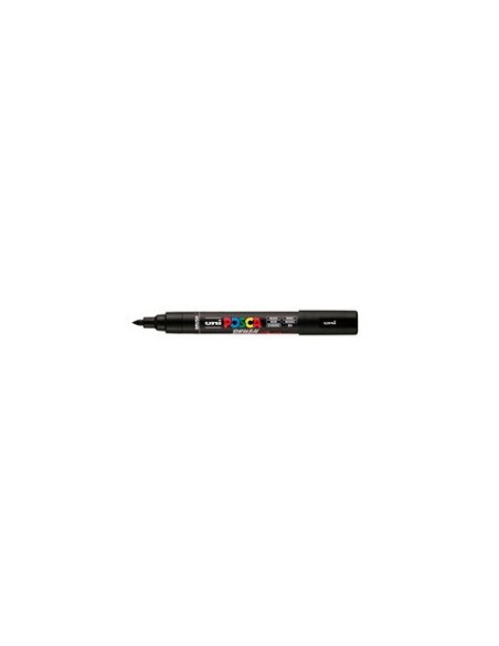 Marcatore a tempera Uni Posca con punta a pennello semi-flessibile 1-4 mm nero M PC5BR N
