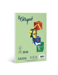 Carta colorata Favini Le Cirque Mix A4 80 g/m² risma da 100 fogli in 5 colori tenui assortiti - A71X134