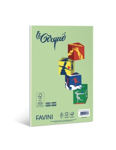 Carta colorata Favini Le Cirque Mix A4 80 g/m² risma da 100 fogli in 5 colori tenui assortiti - A71X134