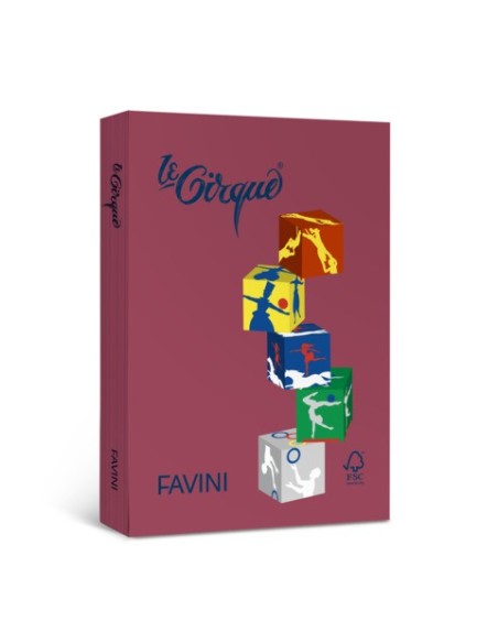 Carta colorata Favini Le Cirque A4 160 g/m² rosso melograno 302 - risma da 250 fogli - A74C334