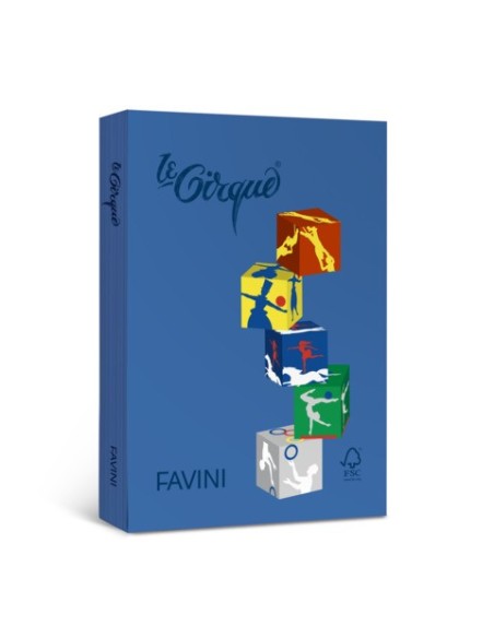 Carta colorata Favini Le Cirque A4 160 g/m² blu oceano 303 - risma da 250 fogli - A74K334
