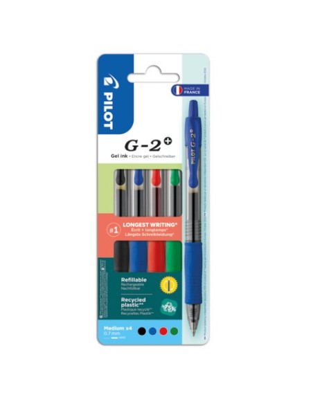 Set2Go 4 penne roller gel a scatto G-2+ nero