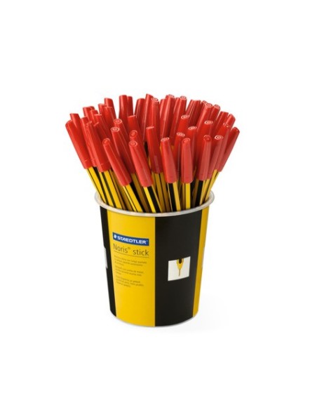 Penna a sfera Staedtler Noris Stick punta M 1 mm rosso - in barattolo da 50 pezzi - 434 02 KP5