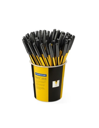Penna a sfera Staedtler Noris Stick punta M 1 mm nero - in barattolo da 50 pezzi - 434 09 KP5