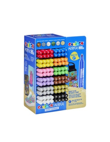 Espositore 96 marcatori acrilici Carioca punta Maxi - 55286
