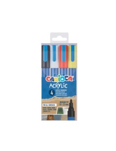Marcatore acrilico Carioca punta Bullet in blister da 4 colori assortiti 45278