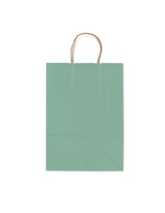 Borsa shopper Rex-Sadoch Allegra tinta unita Fashion su kraft bianco - verde salvia - 22x10x27 cm - conf. 25 pz