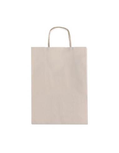 Borsa shopper Rex-Sadoch Allegra tinta unita Fashion su kraft bianco - tortora 26x12x36 cm - conf. 25 pz - SDF26-724