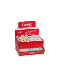 Espositore 100 fogli carta regalo raso + 50 stelle + 30 rocchetti Bri Rex fantasia papaveri e fiordalisi -