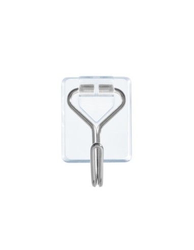Ganci autoadesivi in filo metallico Tesa Powerstrips S trasparente - conf. 3 pz - 58620-00001-00