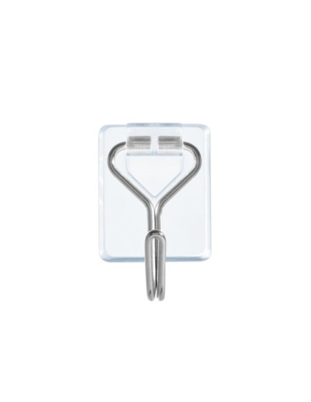 Ganci autoadesivi in filo metallico Tesa Powerstrips S trasparente - conf. 3 pz - 58620-00001-00