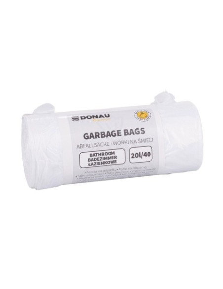 Sacchi immondizia per rifiuti inorganici Donau Home 20 L 55x44 cm - 7 µm bianco - rotolo 40 pz - 22129369-14