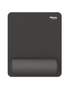Tappetino mouse con poggiapolso Fellowes Breyta - antibatterico Microban 24×20 cm - nero - 100142555