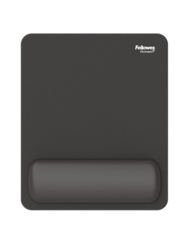 Tappetino mouse con poggiapolso Fellowes Breyta - antibatterico Microban 24×20 cm - nero - 100142555
