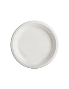Piatto dessert rotondo in canna da zucchero Oasis Green bianco conf. 50 pz Ø 18 cm - OAS-180CA